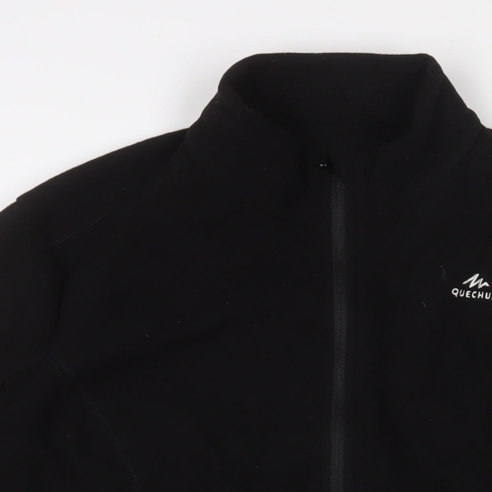 DECATHLON Mens Black Jacket Size L Zip - Logo, Embroidered