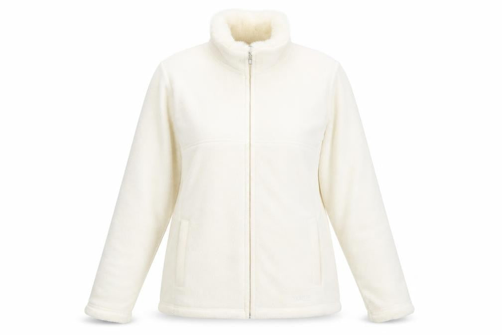 Maine New England Womens Ivory Jacket Size 12 Zip - Logo, Embroidered