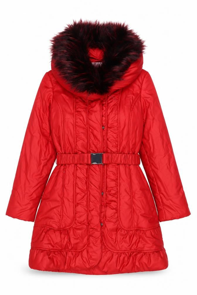 Libra Womens Yellow Quilted Coat Size 10 Zip - Belted