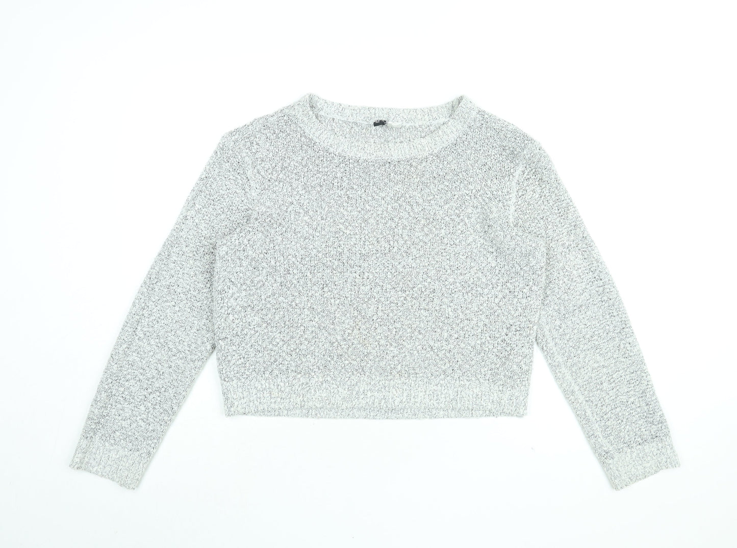 H&M Womens Grey Round Neck Acrylic Pullover Jumper Size L