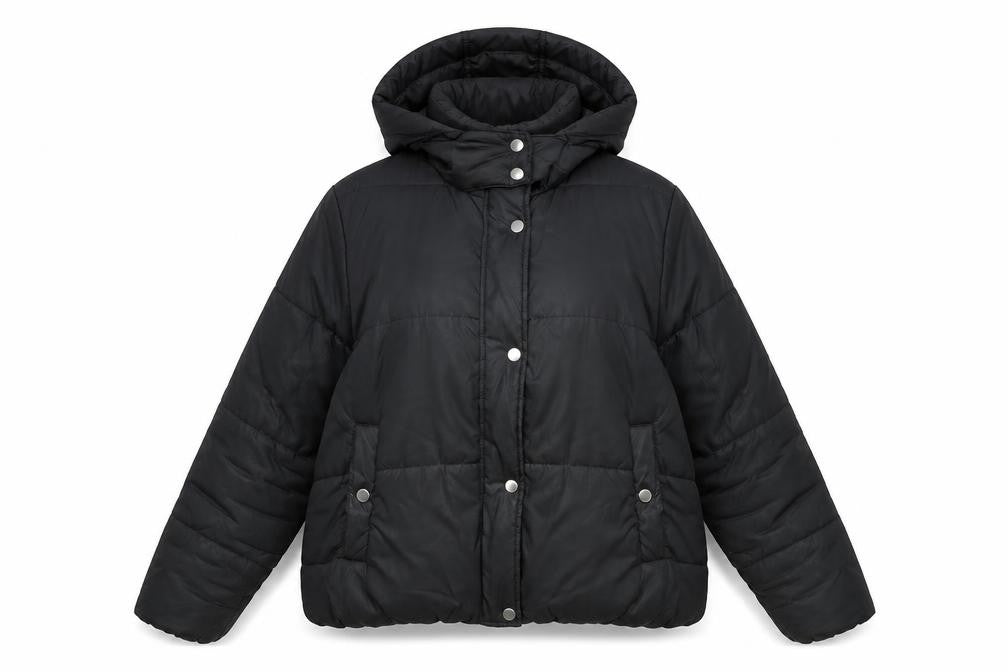Marks & Spencer Womens Black Puffer Jacket Coat Size 14 Zip