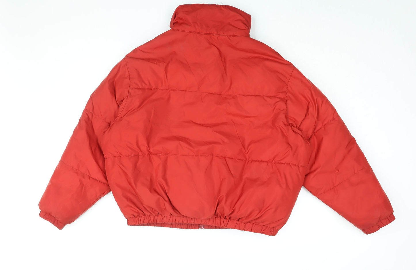 Weekday Womens Red Puffer Jacket Coat Size XS Zip