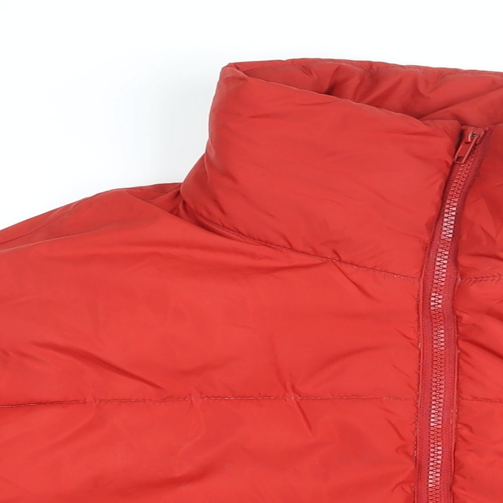 Weekday Womens Red Puffer Jacket Coat Size XS Zip