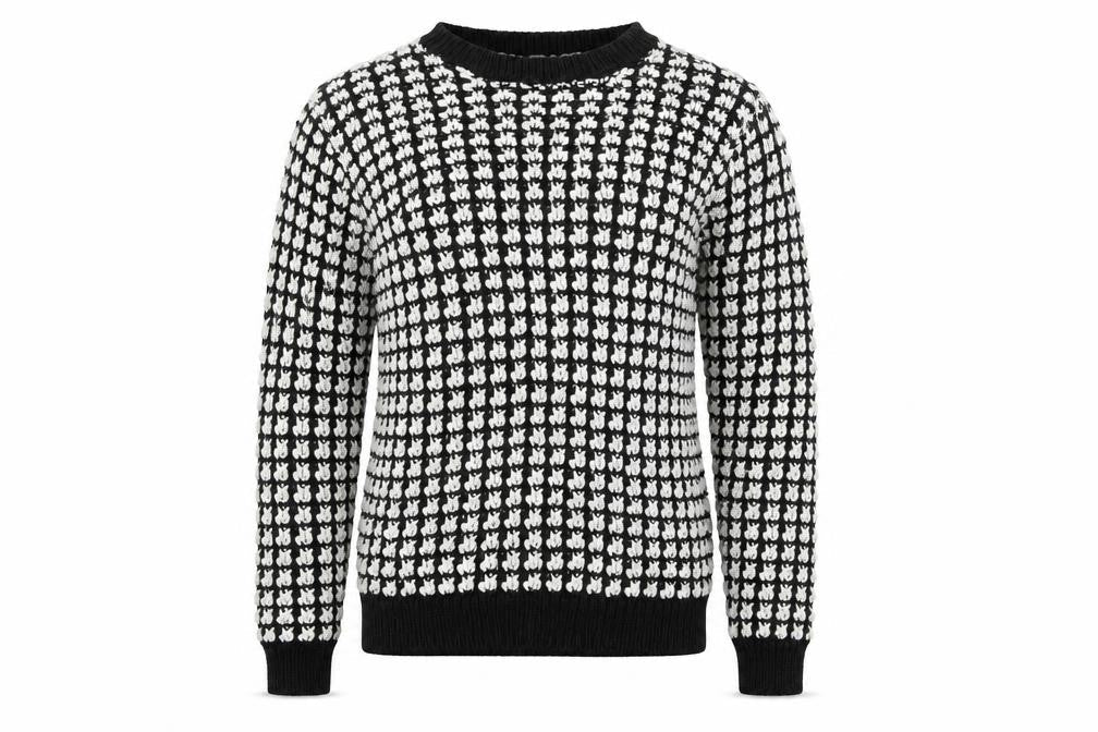 Marks and Spencer Womens Black Round Neck Geometric Cotton Pullover Jumper Size 8