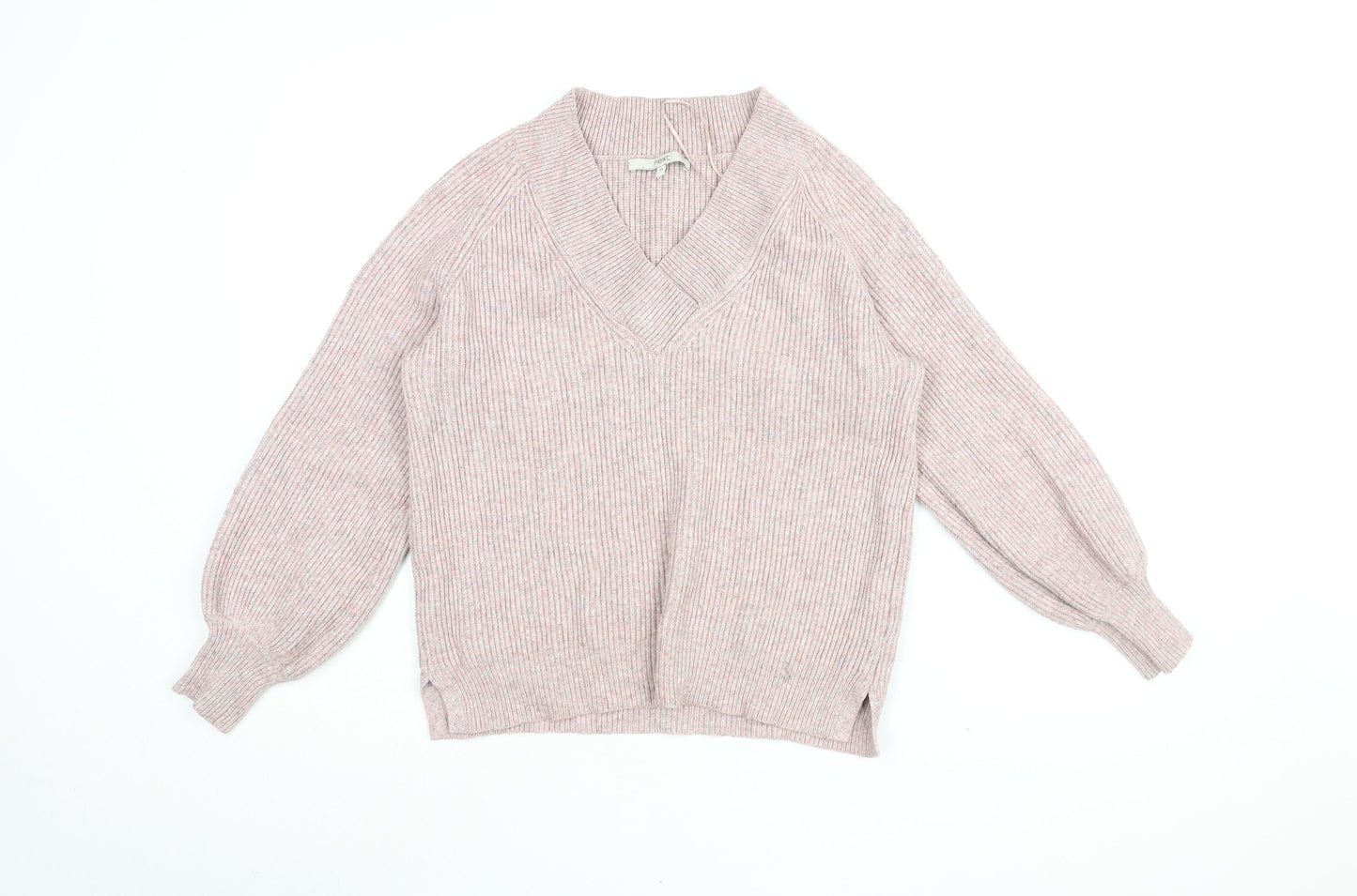 NEXT Womens Pink V-Neck Viscose Pullover Jumper Size M