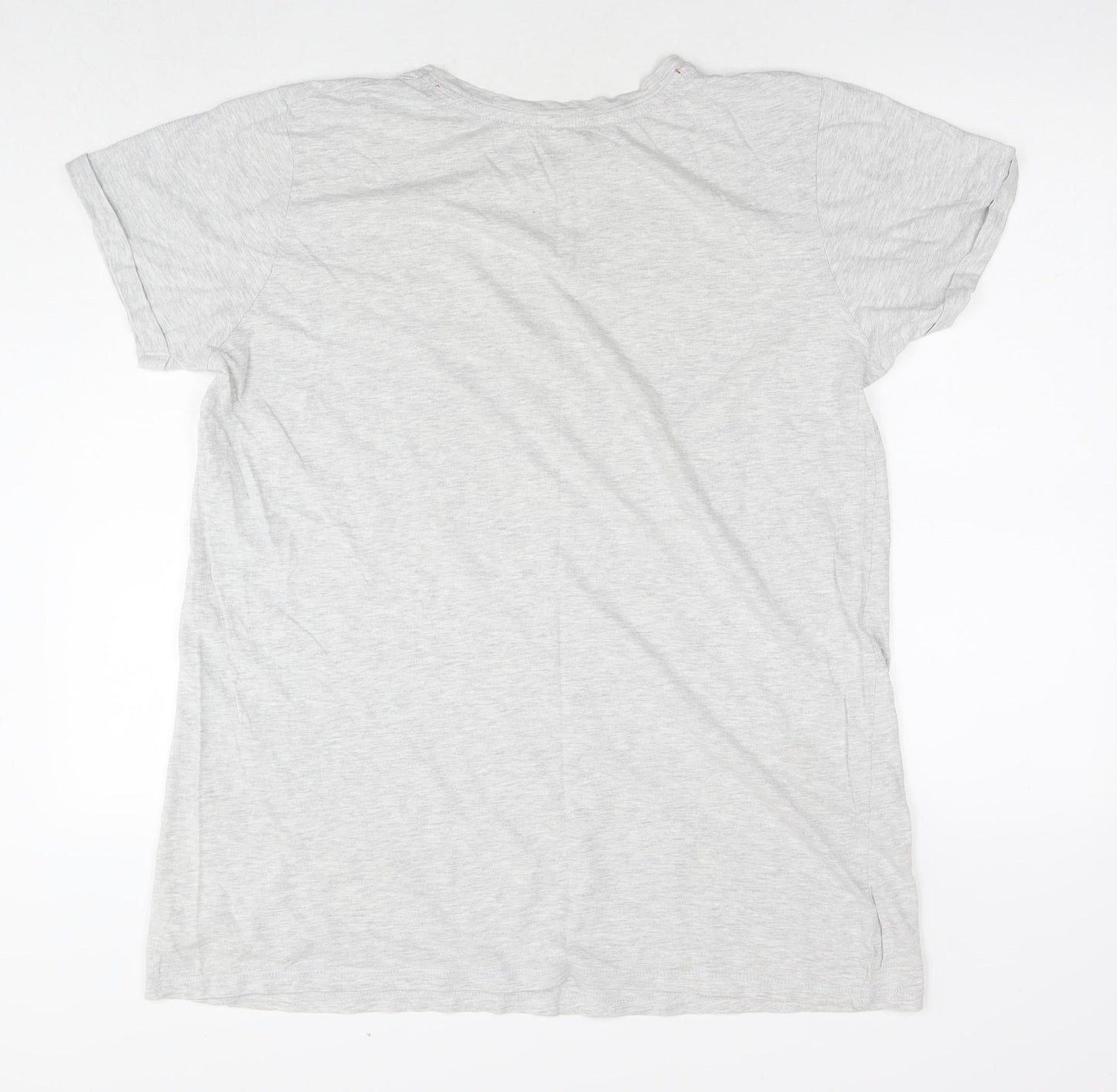 Stranger Things Womens Grey Cotton Basic T-Shirt Size 12 Round Neck - Logo Size 12-14