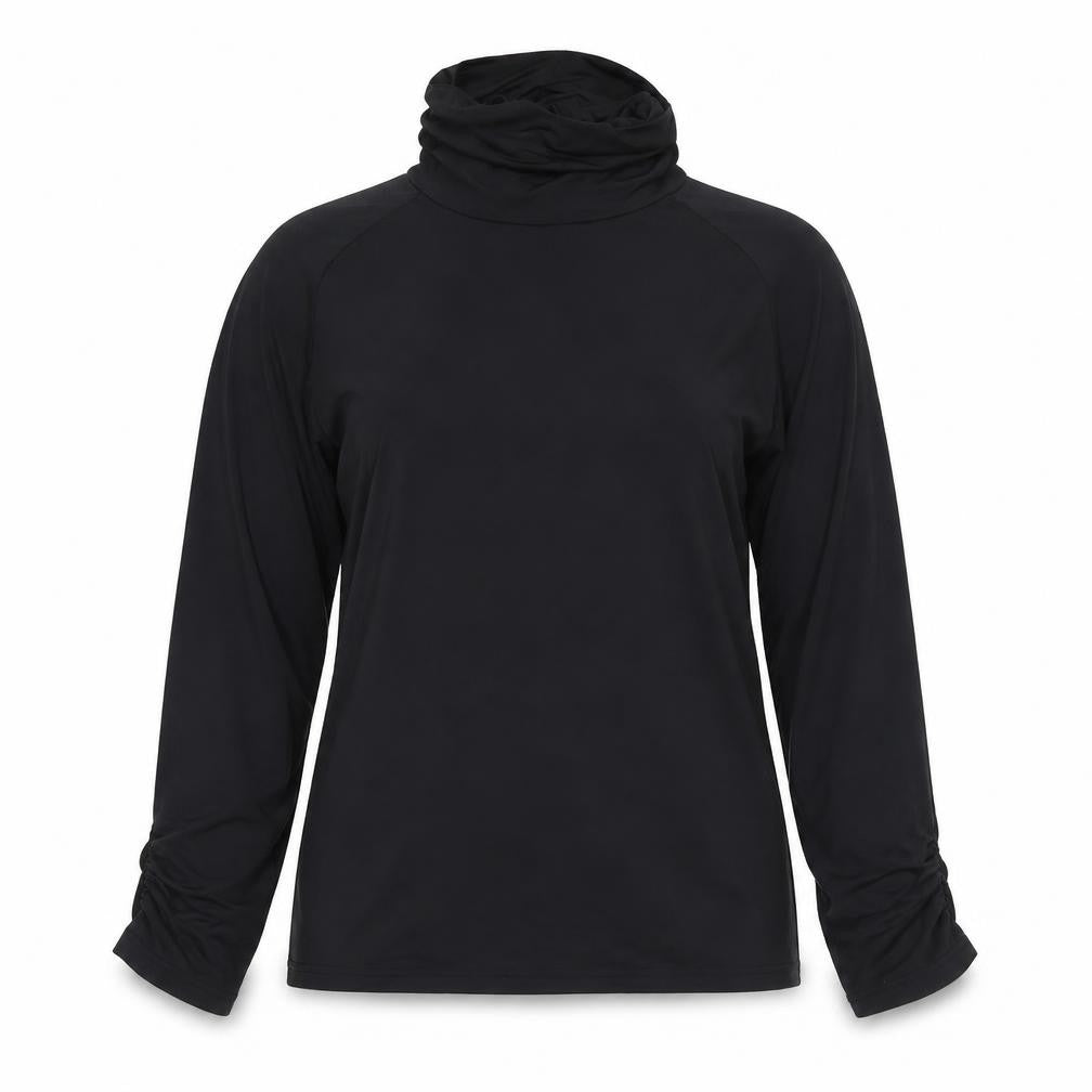 Rohnisch Womens Black Polyester Basic Casual Size L Roll Neck Pullover - ThermoCool
