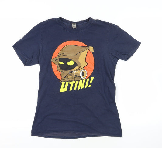 Star Wars Blue Anime T-Shirt S Crew Neck Short Sleeve