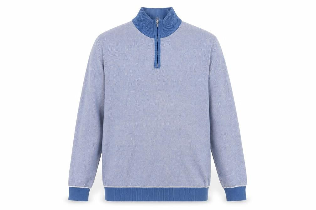 Jeff Banks Blue Full Zip Cotton Jumper XL