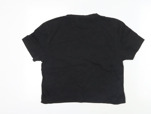 Tommy Hilfiger Black Cropped T-Shirt, Regular Fit, Size S