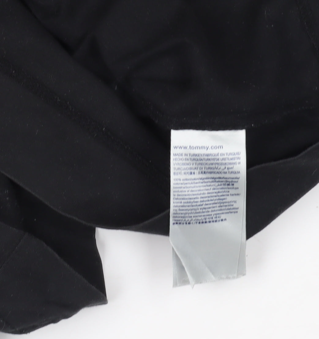 Tommy Hilfiger Black Cropped T-Shirt, Regular Fit, Size S