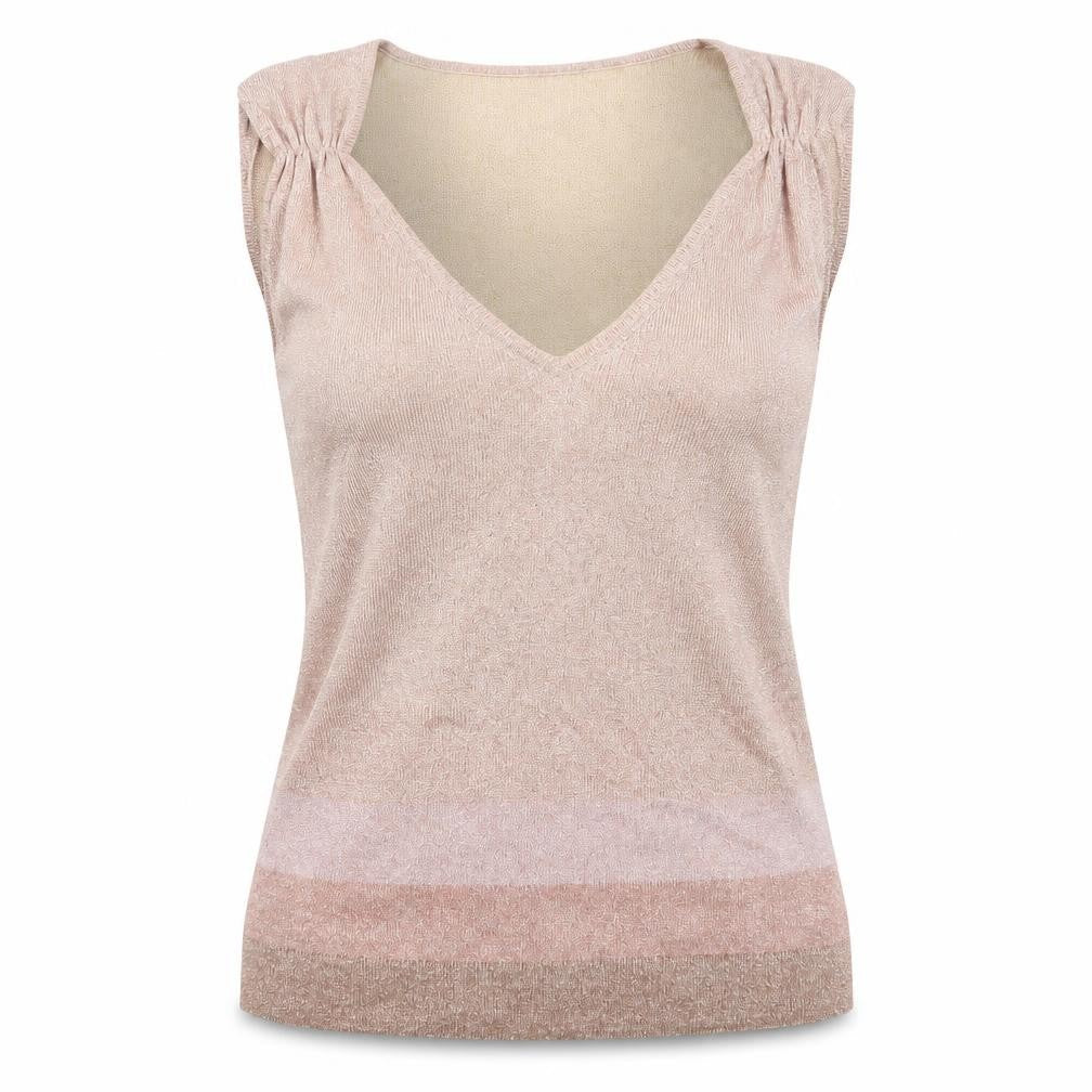 Precis Petite Beige V-Neck Sleeveless Tank Top M