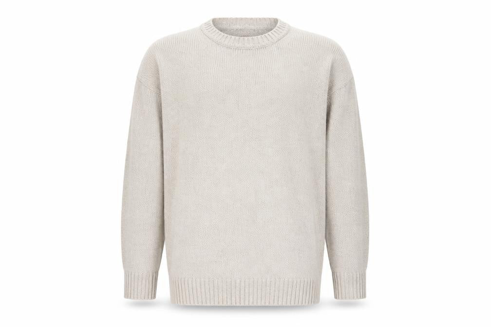 Front view of Country Trader Beige L Pullover Crew Neck Jumper