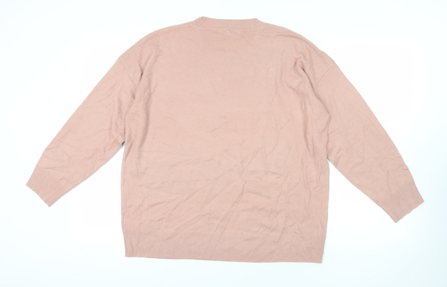 Next Pink Acrylic Beaded Pullover Jumper Size L