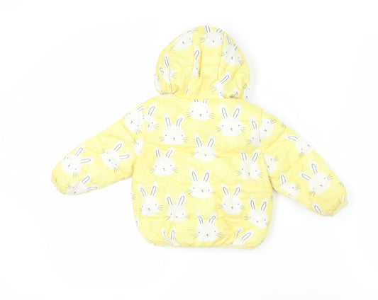 Marks and Spencer Yellow Bunny Baby Puffer Jacket