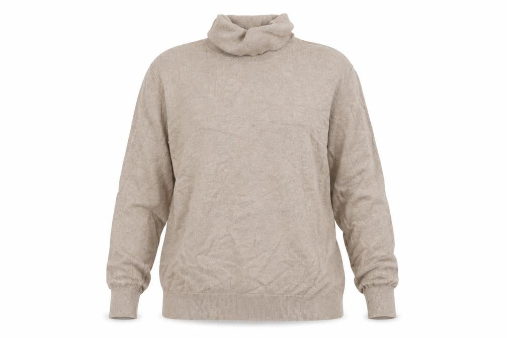Front view of H&M Beige Roll Neck Jumper, size 12, Excellent