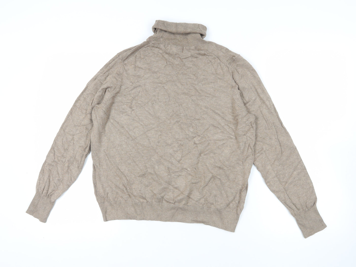 H&M Beige Roll Neck Jumper, Size 12, Excellent