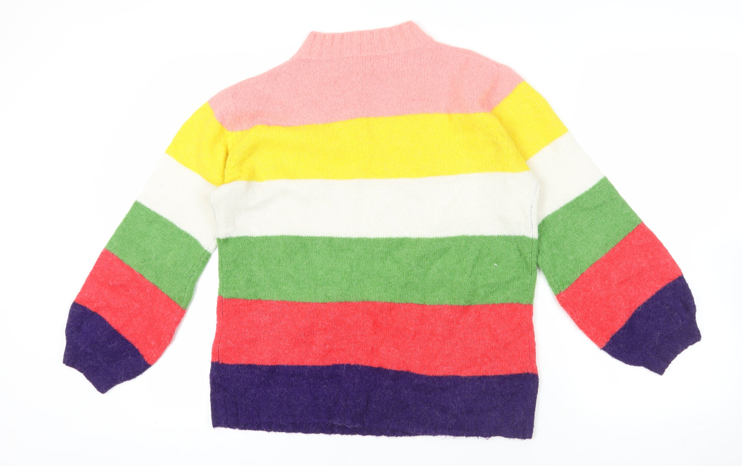 Next Multicoloured Striped Mock Neck Jumper M