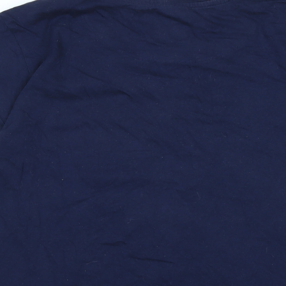 Disney Womens Blue Cotton Blend Basic T-Shirt Size M Scoop Neck - Lion King Simba