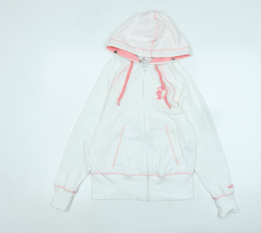 Disney Girls White Jacket Size S Zip - Logo