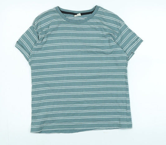 TurtleDove London Womens Grey Cotton Basic T-Shirt Size L Crew Neck - Logo