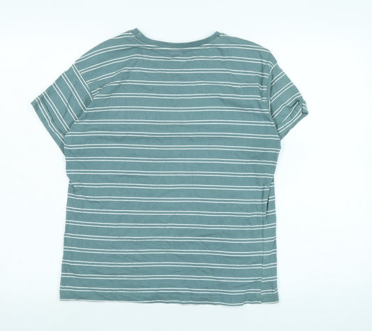TurtleDove London Womens Grey Cotton Basic T-Shirt Size L Crew Neck - Logo
