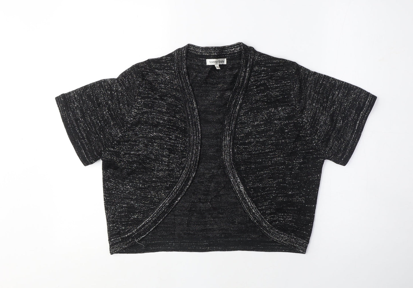 Tommy & Kate Womens Black Crew Neck Acrylic Shrug Jumper Size 16 - Sparkle