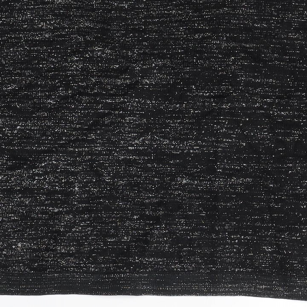 Tommy & Kate Womens Black Crew Neck Acrylic Shrug Jumper Size 16 - Sparkle