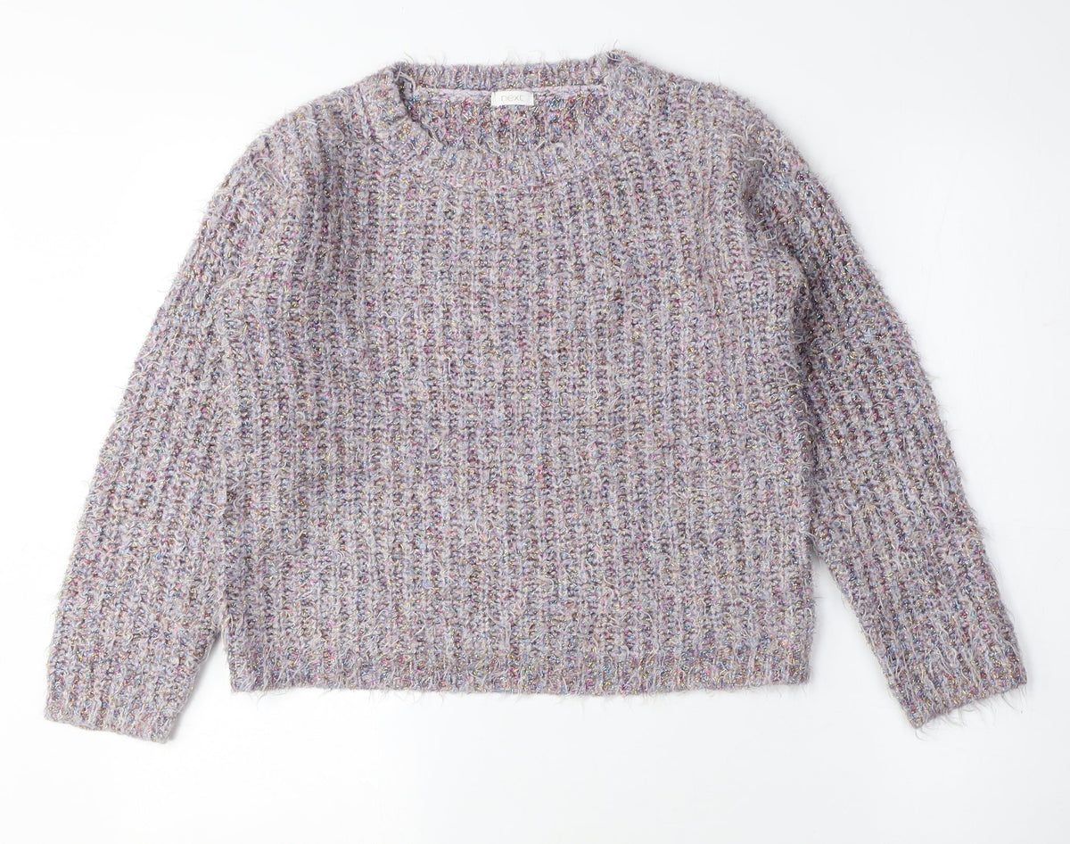 NEXT Girls Pink Crew Neck Nylon Pullover Jumper Size 11 Years - Sparkle