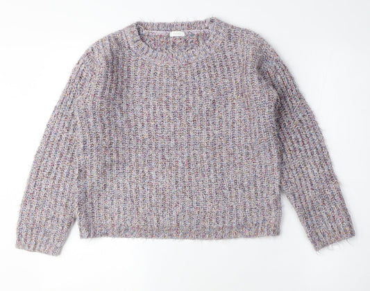 NEXT Girls Pink Crew Neck Nylon Pullover Jumper Size 11 Years - Sparkle
