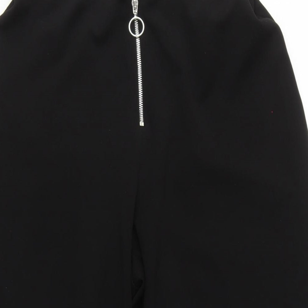 New Look Womens Black Polyester Capri Trousers Size 8 L20 in Regular Zip