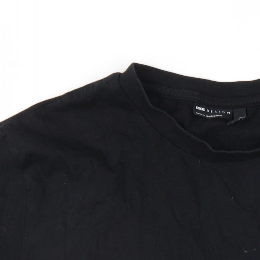 ASOS Womens Black Cotton Basic T-Shirt Size M Round Neck
