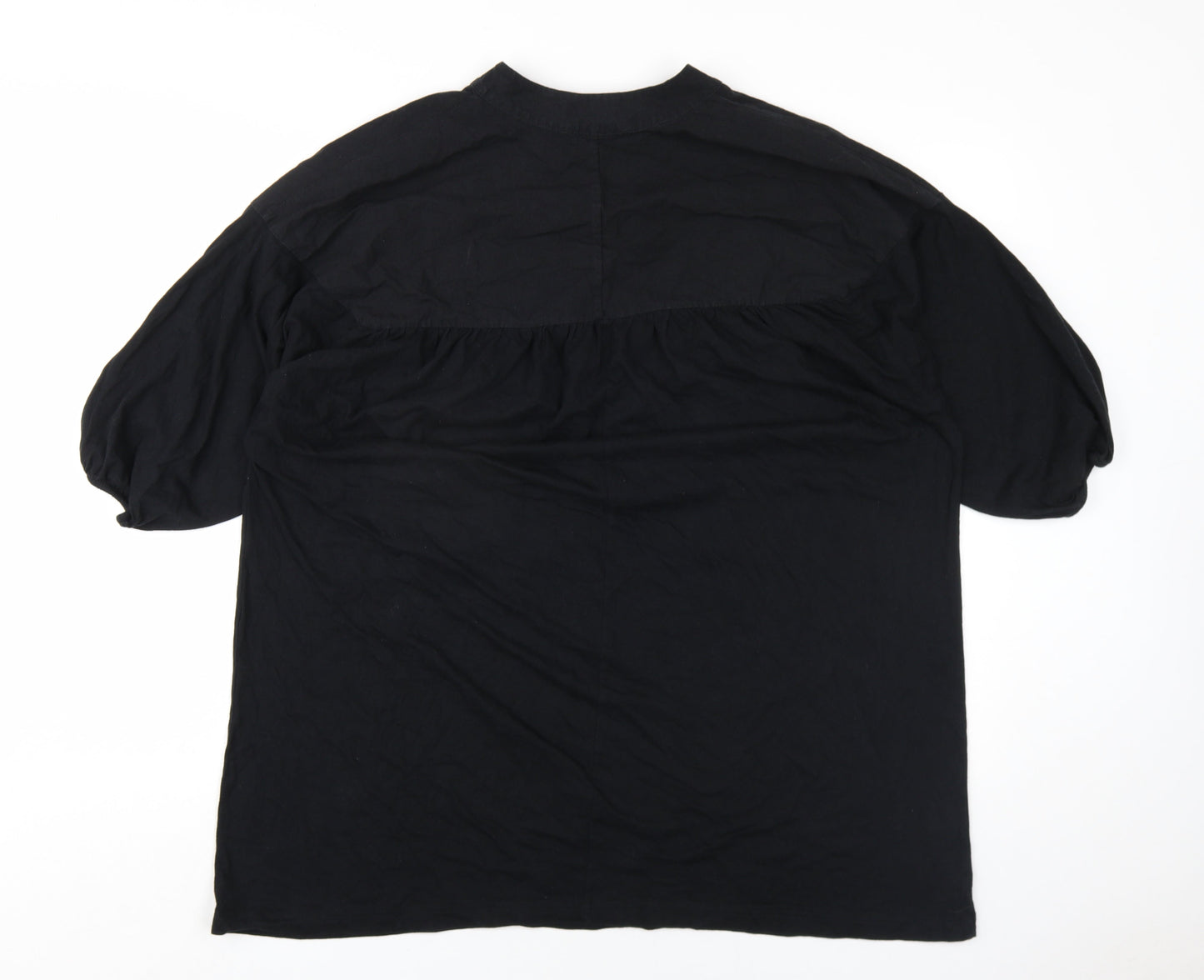 Zara Womens Black Cotton Basic T-Shirt Size XS Round Neck