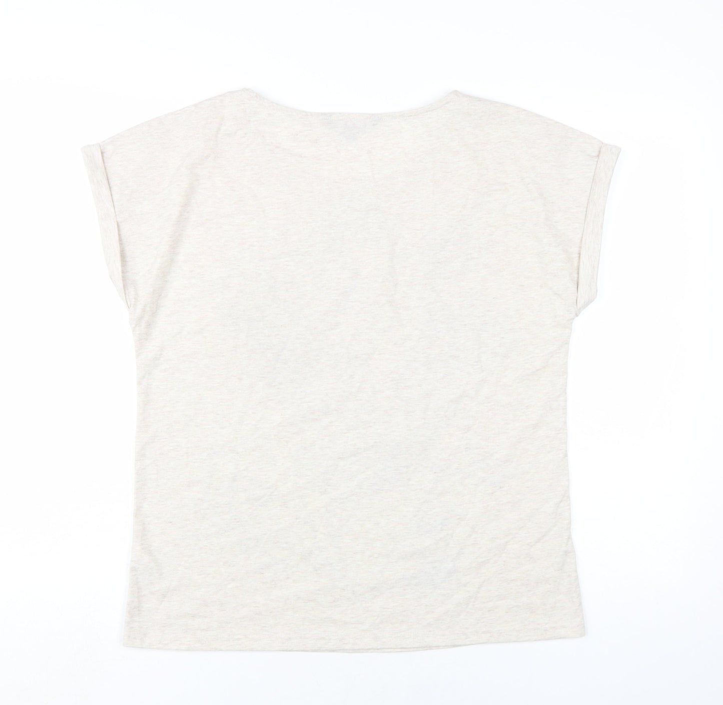 Bonmarché Womens Beige Polyester Camisole T-Shirt Size 14 Round Neck