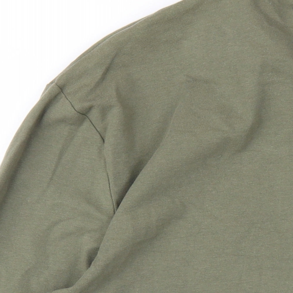 ASOS Mens Green Cotton Button-Up Size L Collared Button