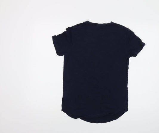Hollister Womens Blue Cotton Basic T-Shirt Size 2XS Round Neck