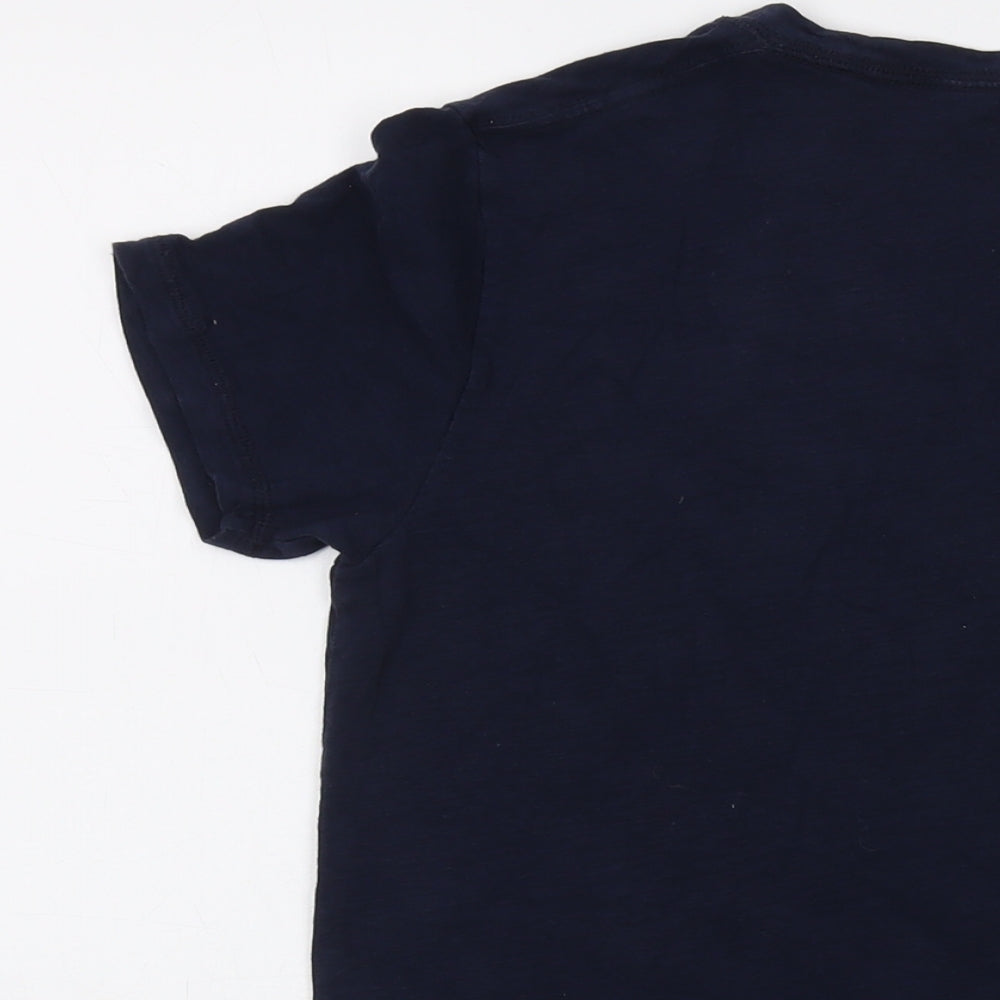Hollister Womens Blue Cotton Basic T-Shirt Size 2XS Round Neck