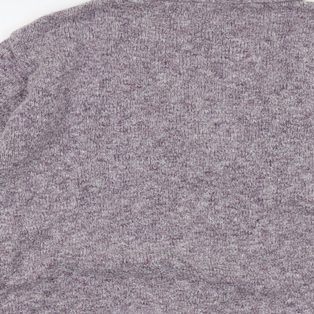 Berkertex Womens Purple V-Neck Acrylic Cardigan Jumper Size 14