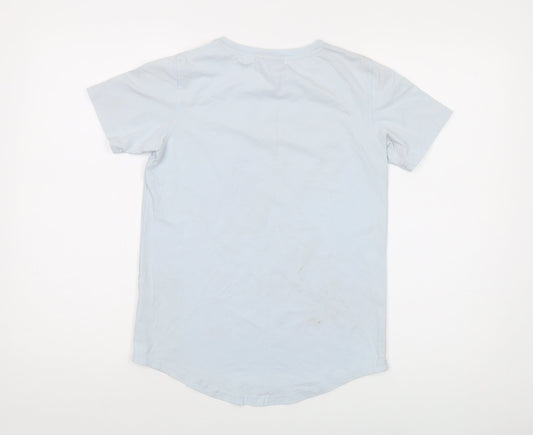 Rascal Womens Blue Cotton Basic T-Shirt Size L Crew Neck