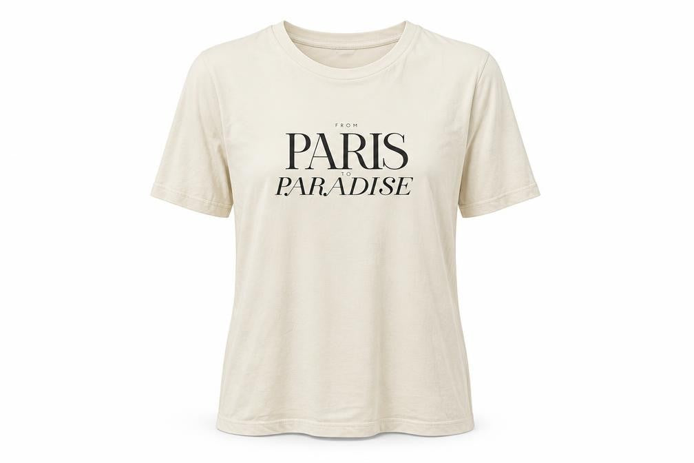 MNG Womens Beige 100% Cotton Basic T-Shirt Size L Scoop Neck - From Paris to paradise