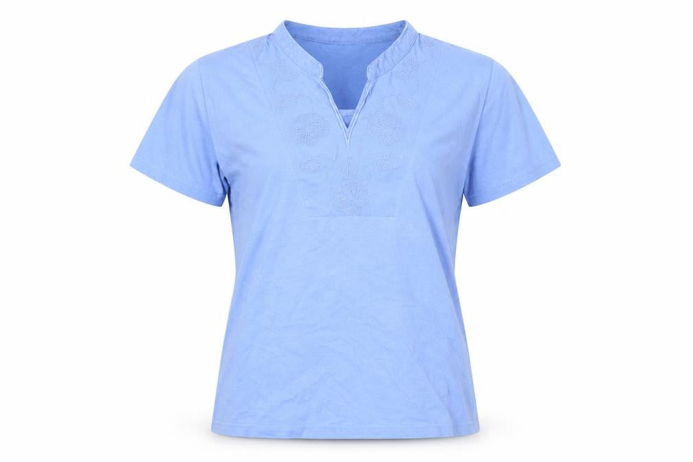 Womens UK Size S EWM Blue Cotton T-Shirt