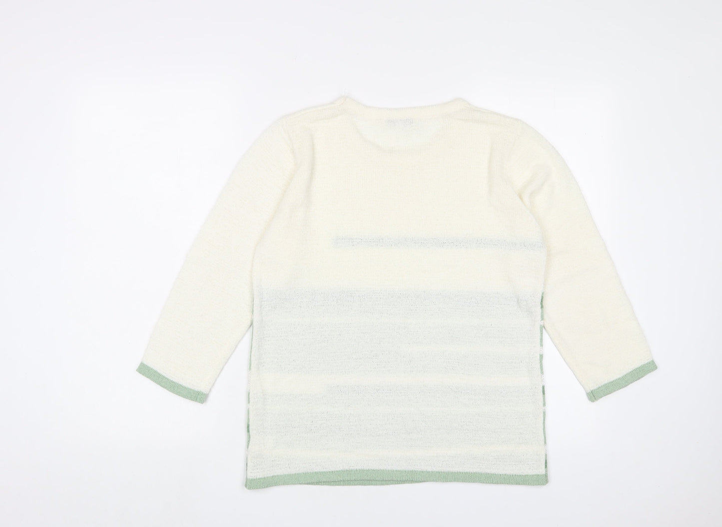 Annabelle Womens Green Crew Neck Acrylic Pullover Jumper Size S