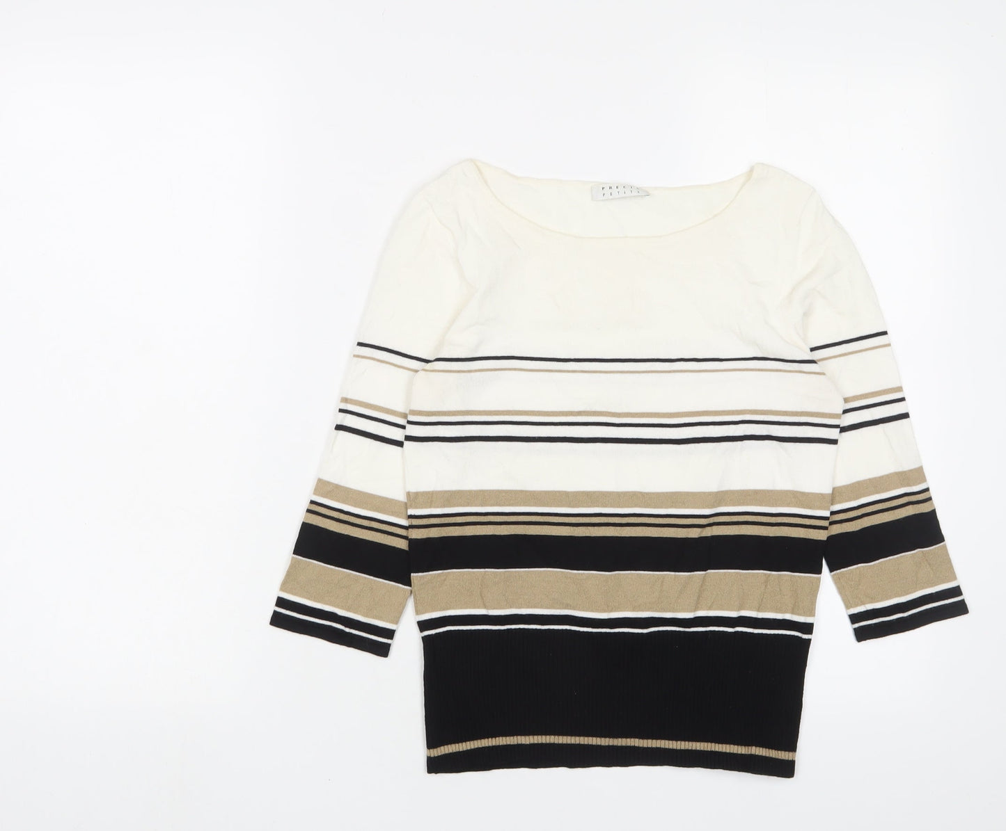 Precis Womens Multicoloured Crew Neck Striped Viscose Pullover Jumper Size S