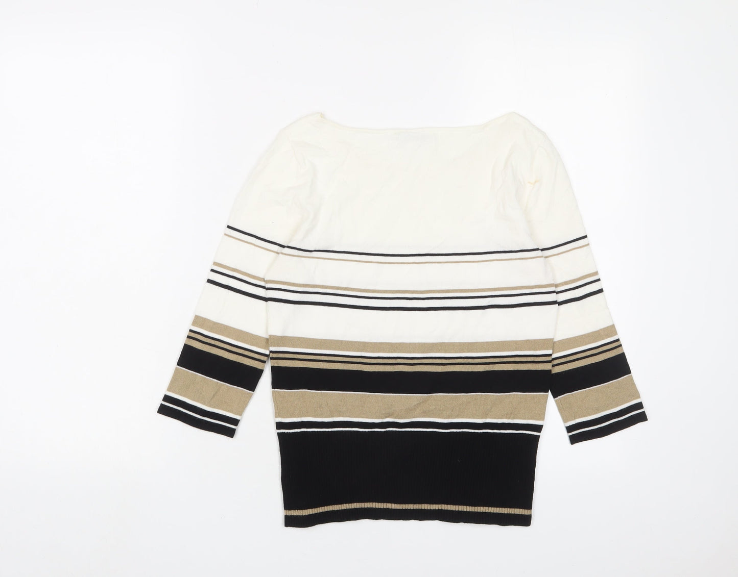 Precis Womens Multicoloured Crew Neck Striped Viscose Pullover Jumper Size S