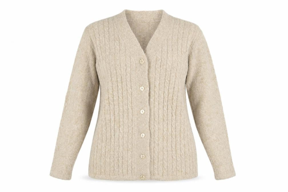 Sarah Dunnway Womens Gold V-Neck Nylon Cardigan Jumper Size M - Glitter