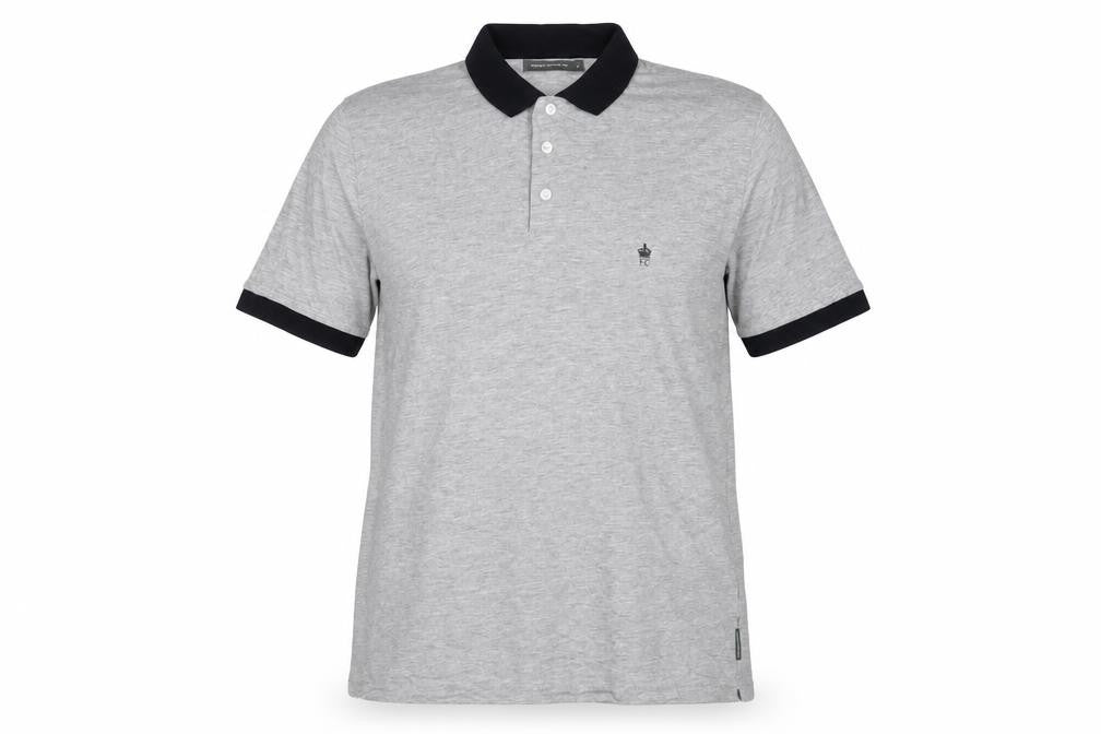 Womens UK Size L French Connection Grey Cotton Polo