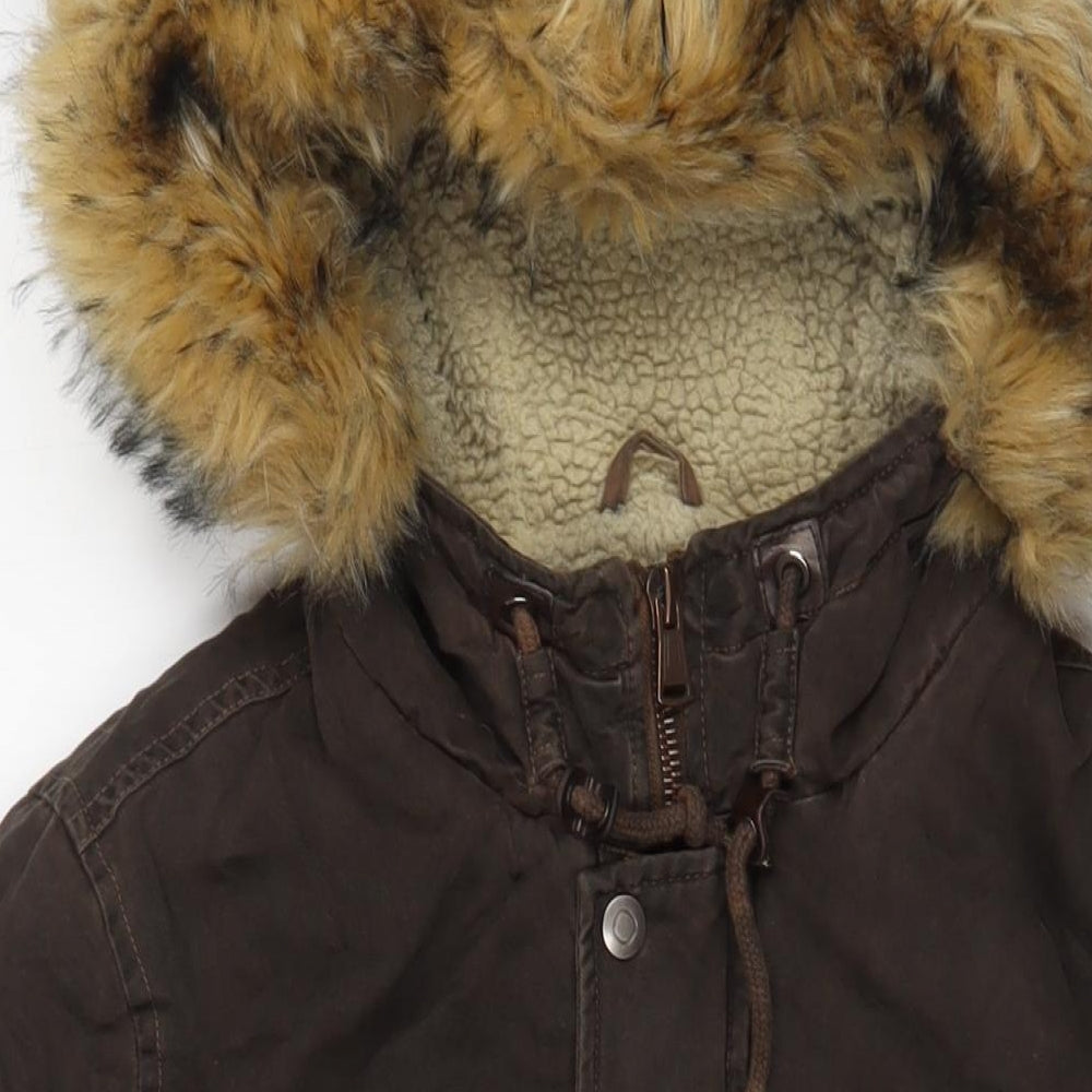 Blend Womens Brown Anorak Coat Size M Zip - Pockets