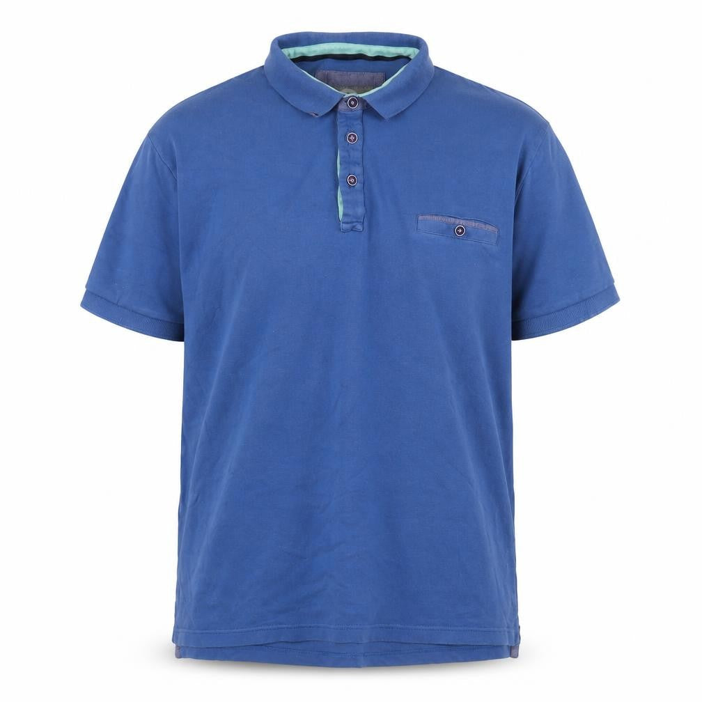 Peter Gribby Mens Blue Cotton Polo Size L Collared Button