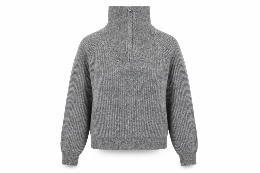 Marks and Spencer Womens Grey High Neck Acrylic Pullover Jumper Size S