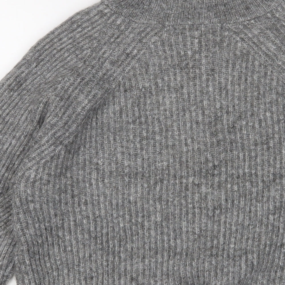 Marks and Spencer Womens Grey High Neck Acrylic Pullover Jumper Size S
